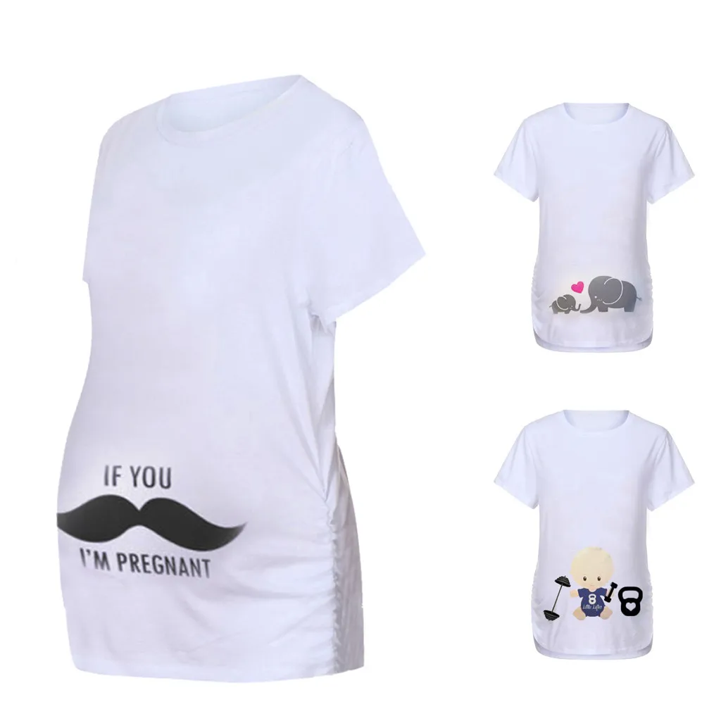 Женская одежда для беременных летняя футболка с короткими рукавами и принтом из мультфильма одежда для беременных женские футболки для кормления ropa de mujer