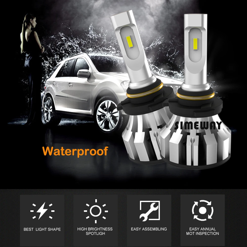 Turbo светодиодный D2S D2H H7 H1 H11 H8 H9 Автомобильные фары CSP чип H3 HB4 HB3 9006 9005 D1S D2S автомобилей светодиодный фары Противотуманные фары 6000 К 12 В