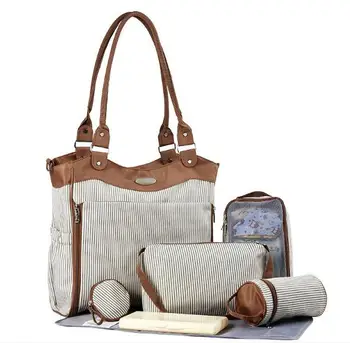 

9pcs/set Mummy Shoulder Diaper Bag Maternity Baby Bag Travel Handbag Tote Durable Nappy Backpack Bag Waterproof Stroller Bag
