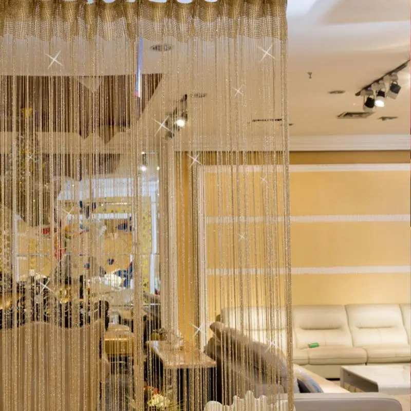 

Flying Shiny Tassel String Curtain Window Door Divider Sheer Curtains Home Decor Valance Room Fly Screen Blind Straight Bedroom