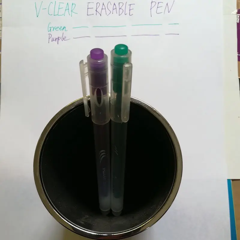 VCLEAR Cute Erasable Pen 0.7mm Green Purple Unisex Gel Ink Pen Writing Signature Pen School Office Stationery Strong Quality