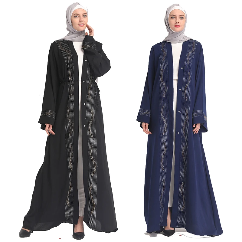 

Sequined Kaftan Abaya Robe Dubai Cardigan Hijab Muslim Dress Abayas For Women Qatar UAE Oman Caftan Turkish Islamic Clothing