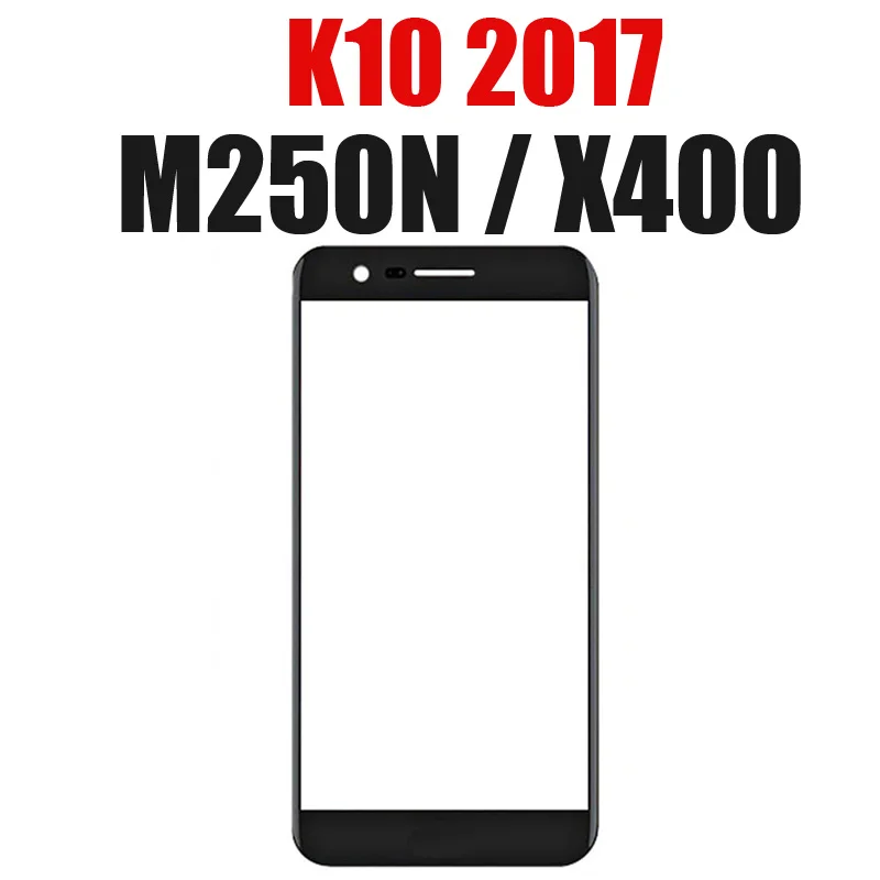 Передняя панель стекло для LG K10 LTE K420N K430 K430DS F670 K10 2017X400 M250N сенсорный экран дигитайзер ЖК-дисплей внешняя стеклянная крышка - Цвет: K10 2017 Black