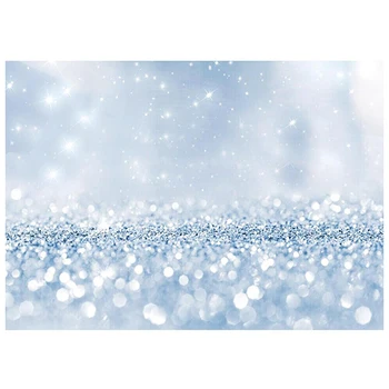 

5x3FT Vinyl Light Blue Glitter Photography Backdrop Background Photo Studio