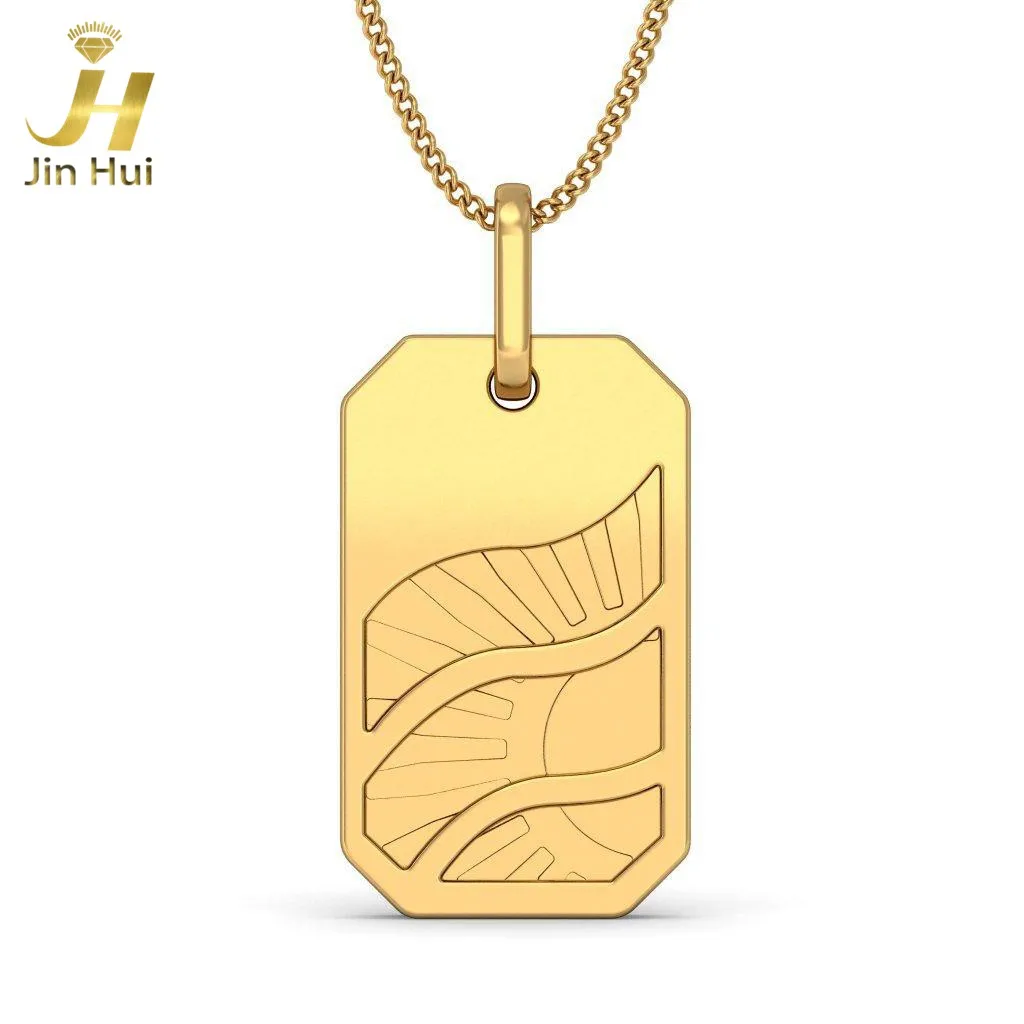 Men The Satyamev Jayate Pendant Solid Yellow Gold 9K Au375 With 18K Overlay JewelryPlain
