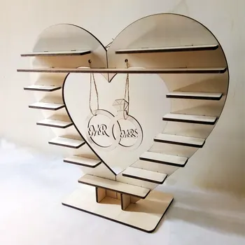 

Wooden Heart Candy Bar Stand Mr & Mrs Chocolate Heart Dessert Display Holder Wedding Table Birthday Party Decoration Supplies