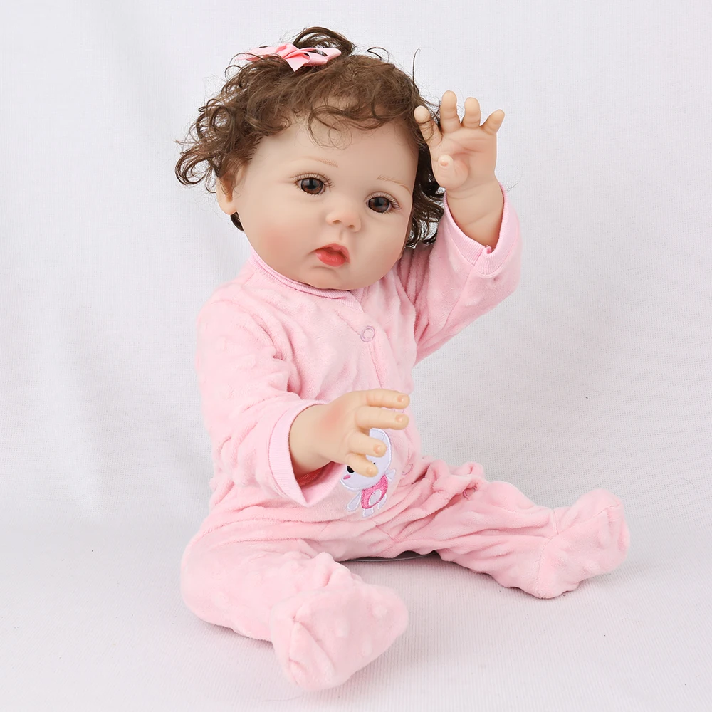 Soft Silicone Reborn Toddler Baby Doll Toys 48cm Bebe Realistic Boneca Lifelike Real Girl Menina Kids Birthday Collection Gifts