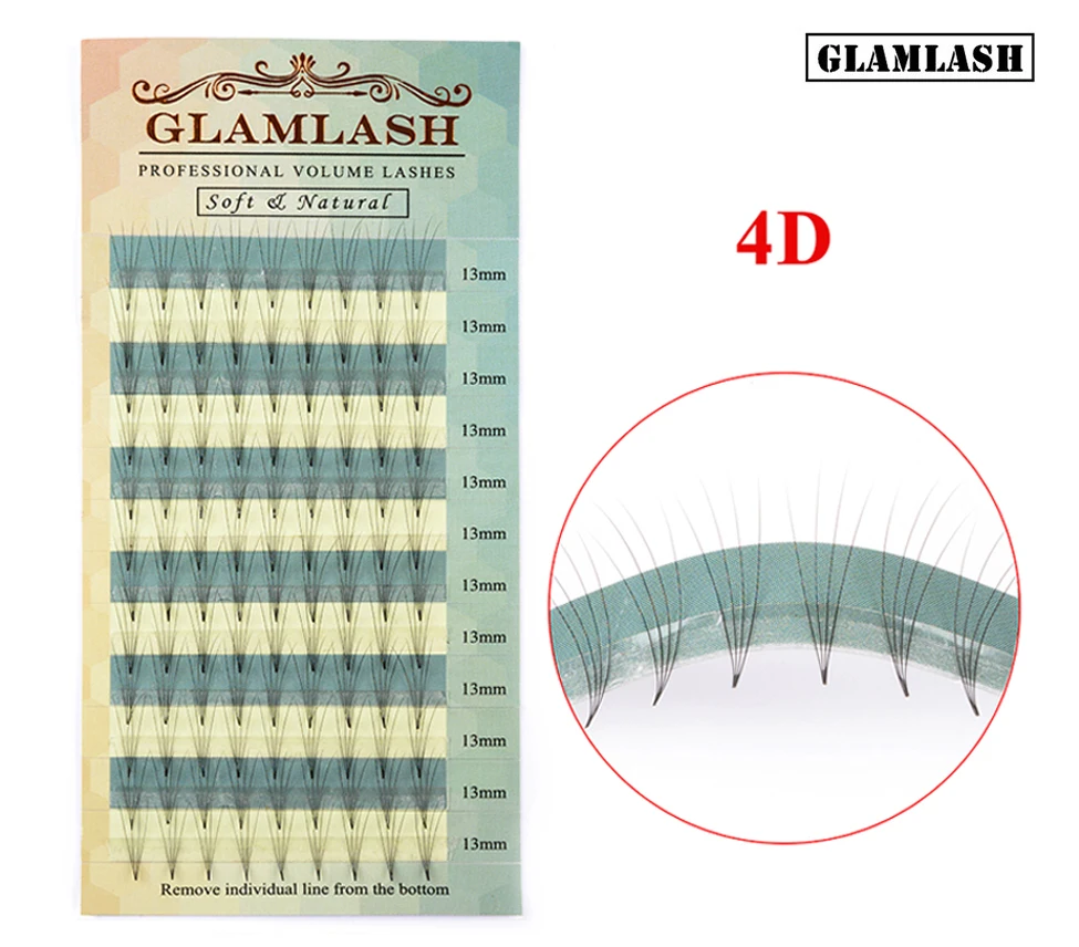 GLAMLASH, 12 линий, накладные ресницы для наращивания, шелковые норковые ресницы, мягкие, индивидуальные, готовые, веерные ресницы для наращивания, русский объем, ресницы