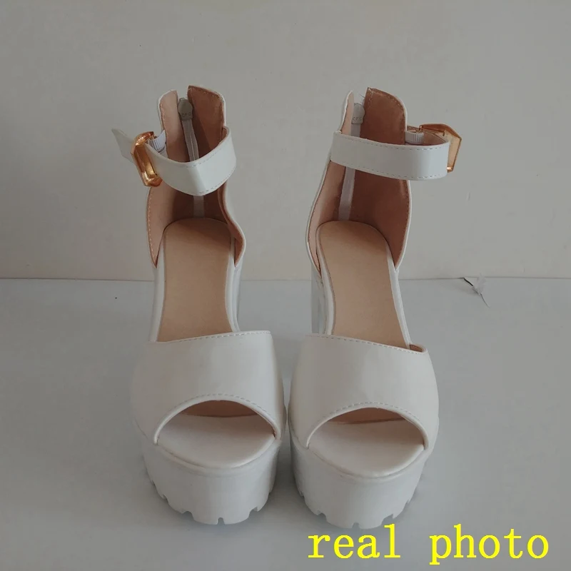 Женские сандалии на толстой подошве с пряжкой платформе|sandal shoes|sandals platformwhite summer