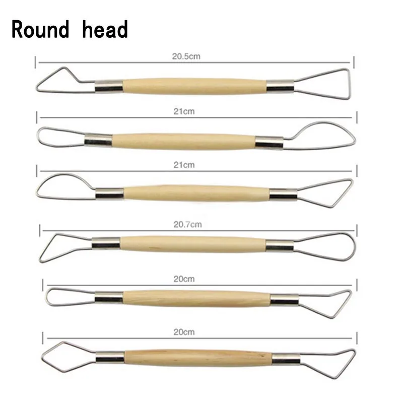 6 шт. гончарные глиняные инструменты керамика Лента Скульптура набор инструментов 8 дюймов Полимерная глина крючки в виде скульптур инструменты