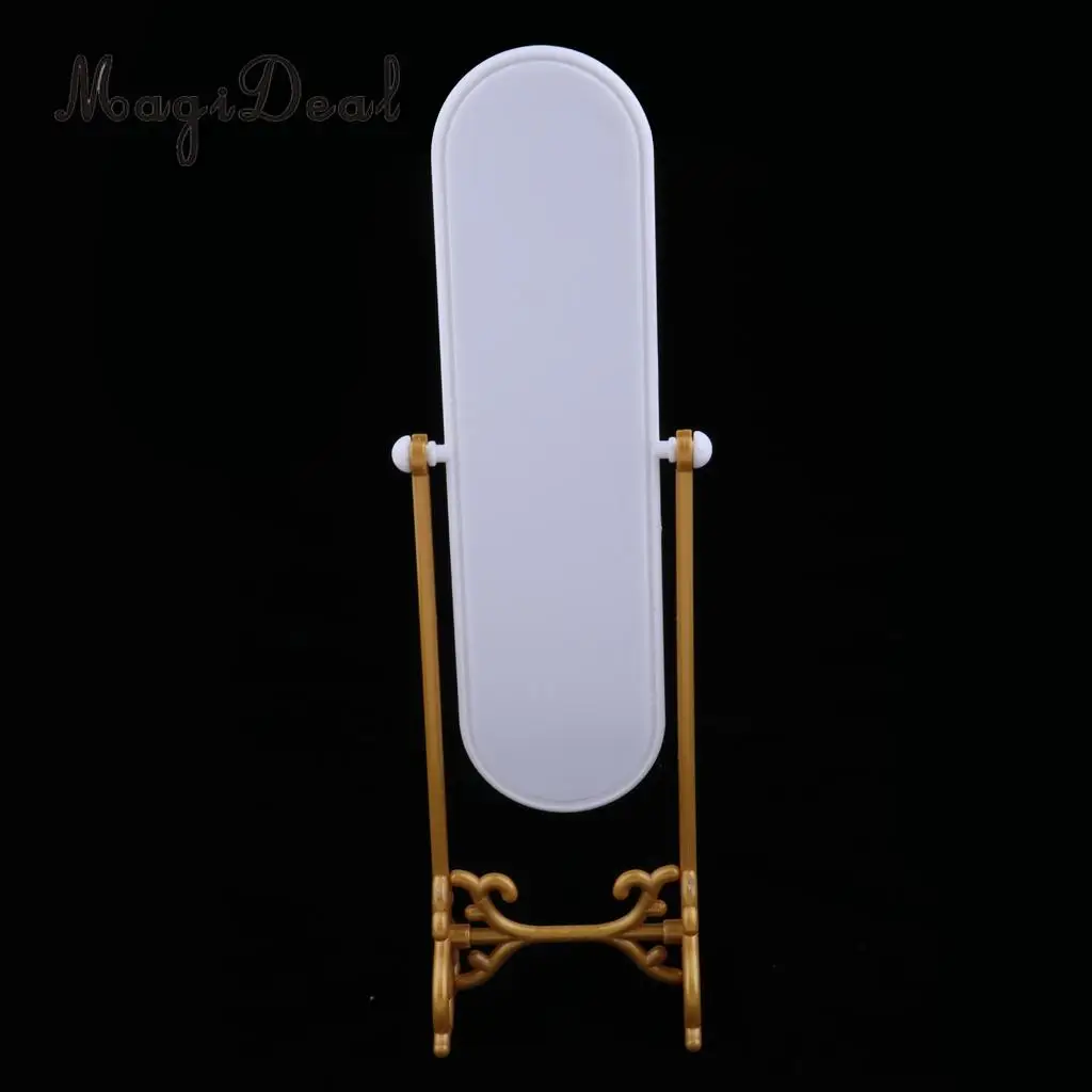 1/6 Scale Dollhouse Miniature Mini Dolls Fitting Room Dressing Mirror Model Play Set for Dolls Accessories Furniture Decoration