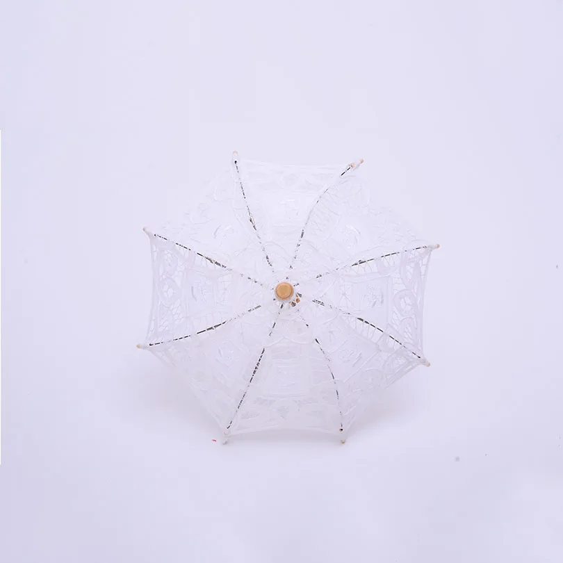 

QUNYINGXIU 19cm Girls Craft Flower Lace Gorgeous Umbrella Embroidery Princess Silk Decoration Classical Lace Umbrella Wedding