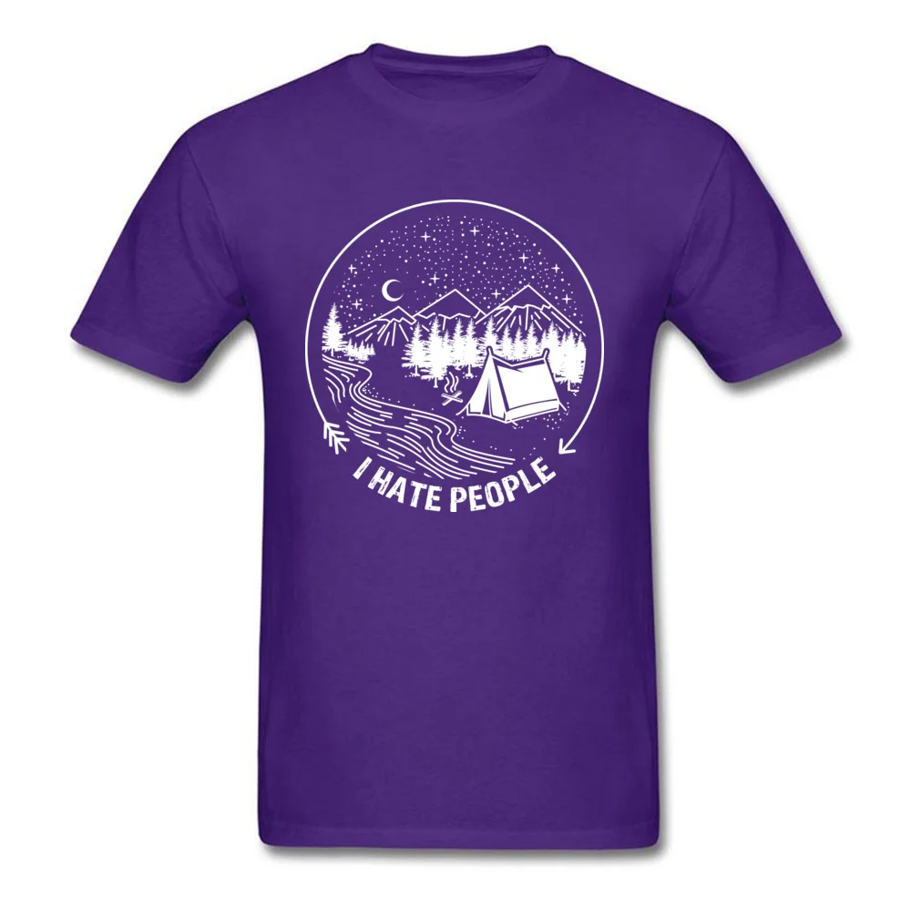 Design 100% Cotton Printed Tees Rife Short Sleeve Men T Shirt Camisa Autumn Top T-shirts Crewneck Top Quality I Hate People Funny Camper Shirt purple