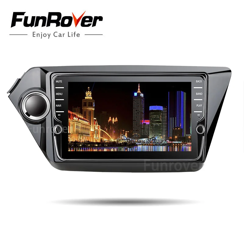 Discount Funrover 8" IPS Android8.0 car dvd player for KIA RIO K2 2011-2016 gps navigation car stereo multimedia player with BT WIFI RDS 4