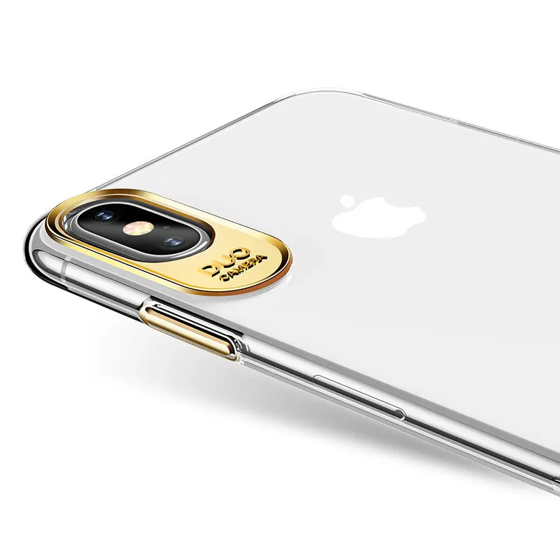 USAMS For iPhone X Case Bling Electroplating ARC Edge Hard PC Clear Back Case For Apple iPhone 10 Ultra-Slim Phone Cover