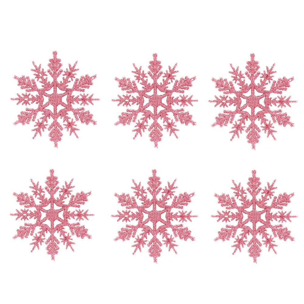 

6Pcs/Set Glitter Snowflake Christmas Ornaments Xmas Tree Hanging Decoration 10cm Decoration of celebrations and events