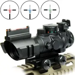 Тактический 4x32 Acog Riflescope 20 мм ласточкин хвост рефлекс оптика область волокно прицел для Охота пневматический пистолет винтовка Airsoft Снайпер