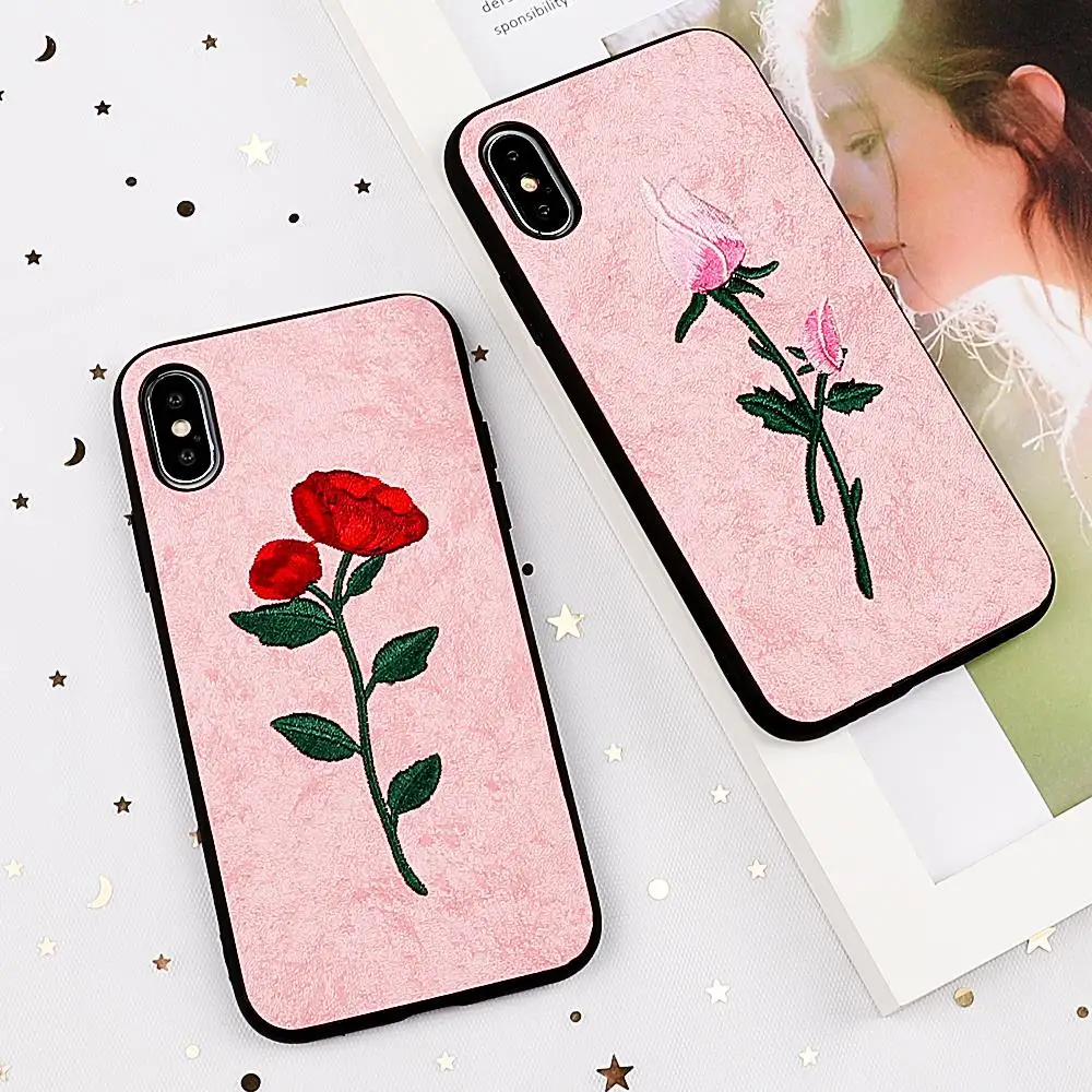 MYSUN Винтажный чехол с вышитыми цветами для iPhone XS XR Max X 8 7 6 6S Plus мягкий IMD мобильного