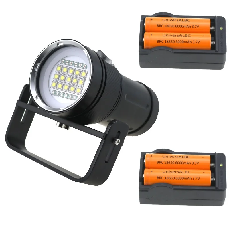 Подводный 100 м 25000 люмен 15x Cree XML2 белый + 6x красный синий/УФ свет светодиодный