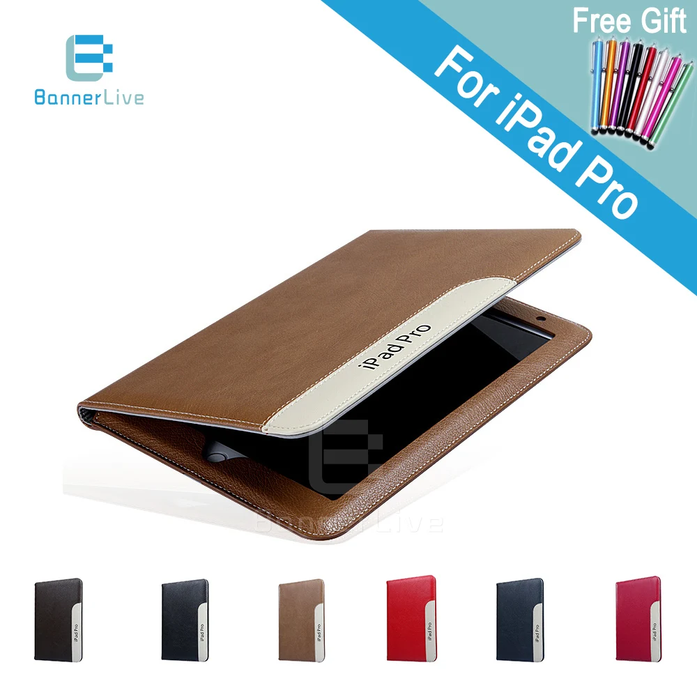 

Luxury Automatic Wake-up Sleep Smart Cover PU Leather Case for iPad Pro 9.7 / 12.9 inch with Stylus Pen as Gift