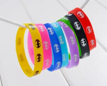

Free Shipping 100 pcs Popular Batman Wristband Silicone Promotion Gift Filled In Color Bracelet R-311