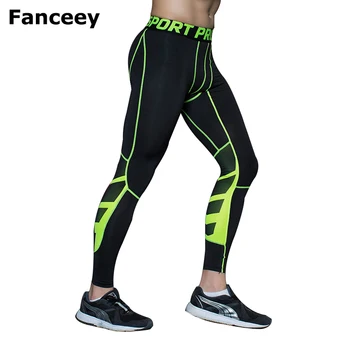 

2019 New Fashion Mens Compression Pants Quick Dry Joggers Leggings Tights Fitness MMA Pants Stitching Tousers