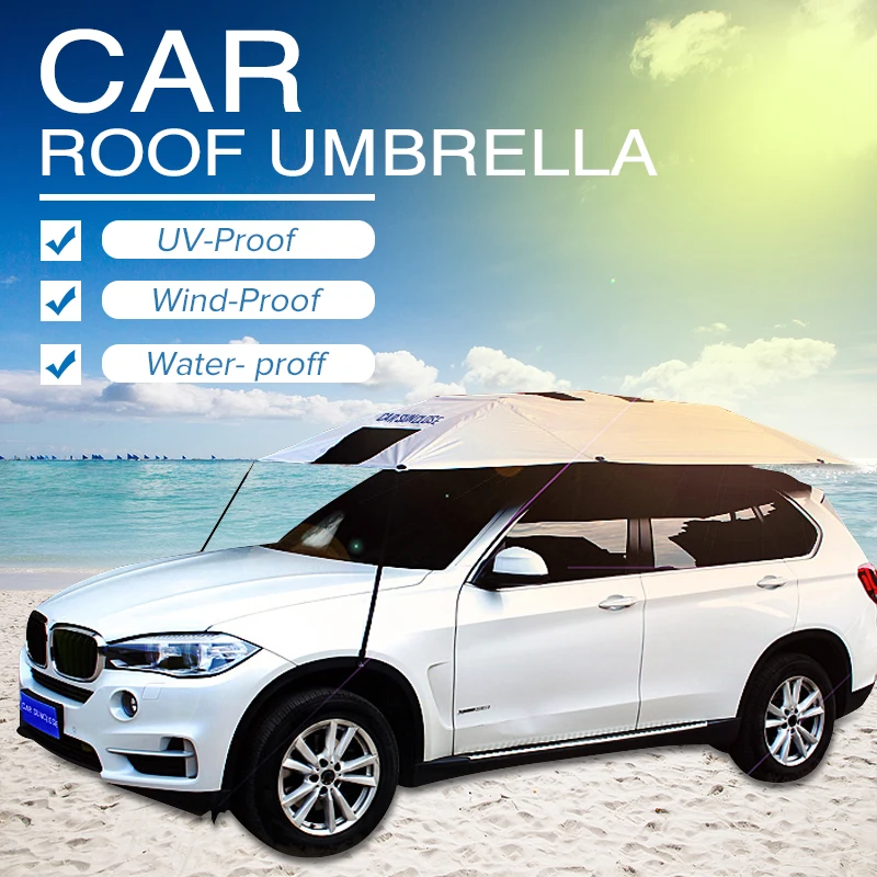 Car Outdoor Roof Umbrella Sunshade Winter Snow Cover Travel Roof Semi-automatic Car Umbrella Covers Sun Guard Tent 320x220cm Car Outdoor Roof Umbrella Sunshade Winter Snow Cover Travel Roof Semi-automatic Car Umbrella Covers Sun Guard Tent 320x220cm
