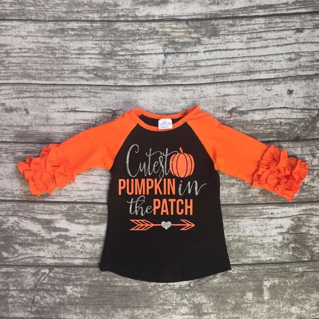 Halloween baby girls cutest pumpkin in the patch boutique top t shirts