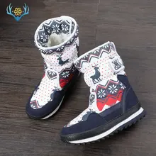 Зимние ботинки для девочек; детские зимние ботинки; детская Рождественская обувь нового дизайна; теплая натуральная шерсть; мех внутри; нескользящая подошва;