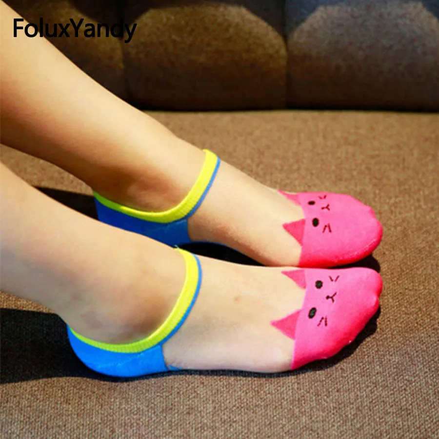 

Cartoon Sock Slippers Women Socks Candy Color Boat Socks Summer Breathable Casual Girls Funny Fashion WZRZ05CN