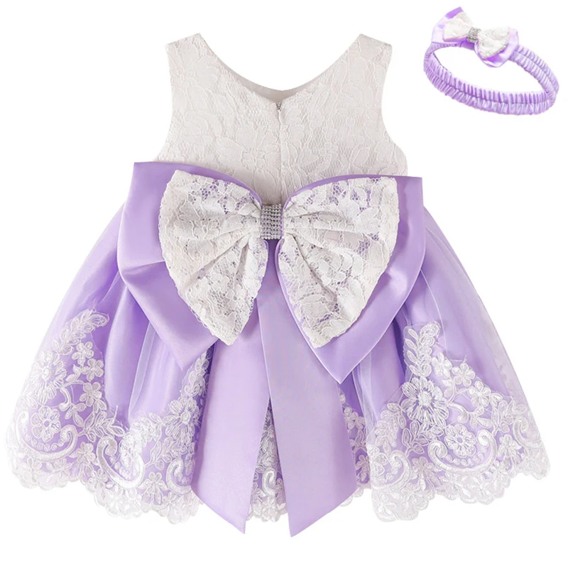 

Baby Dress Sequin Lace Flower Christening Gown Baptism Clothes Newborn Kids Girls Birthday Princess Infant Party Costume