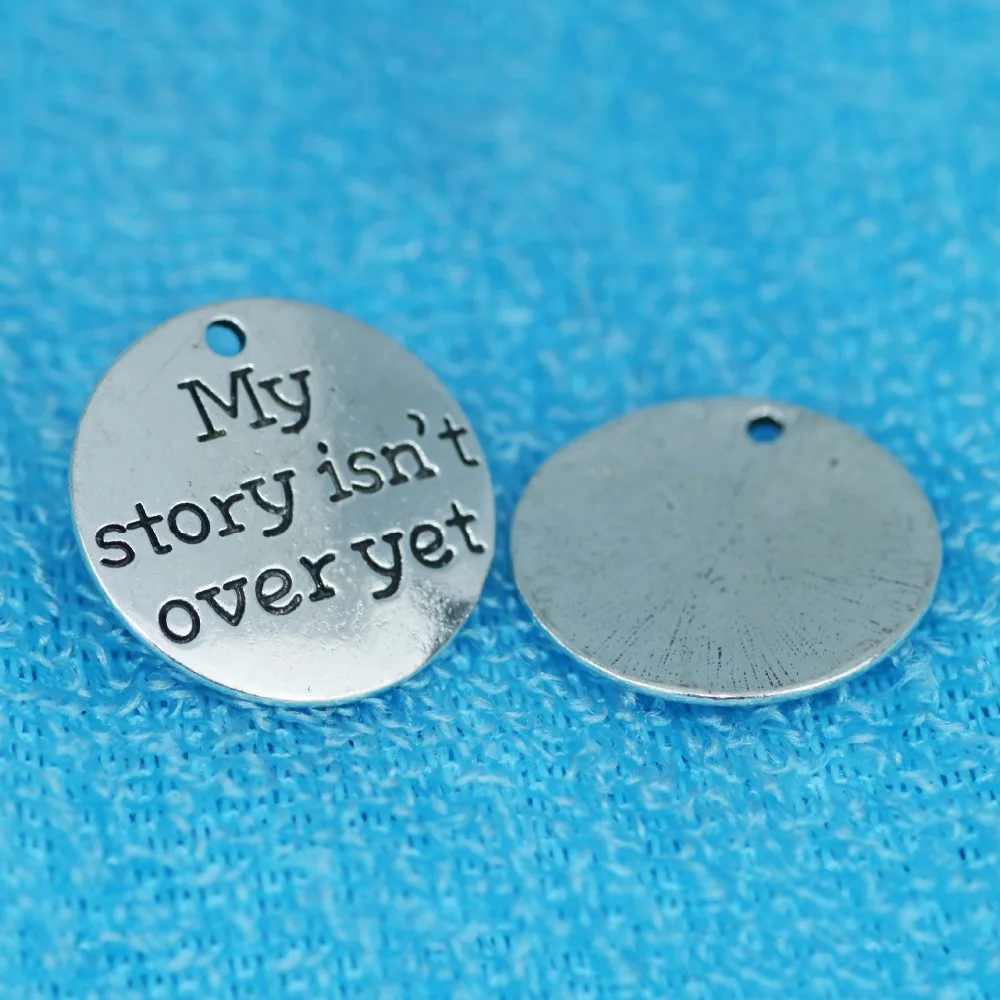 Подвески My story is not overth античные серебристые 25 мм 20 винтажные Вдохновляющие для