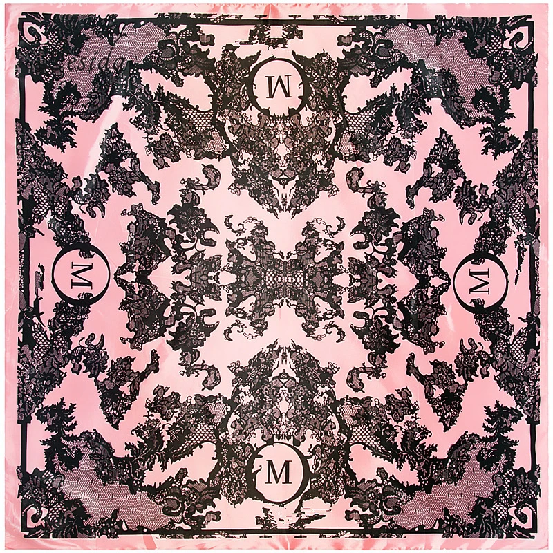 Женский Шелковый шейный платок с принтом 90x90 см 9111 м|bufandas mujer|hijab floralprinted hijab |