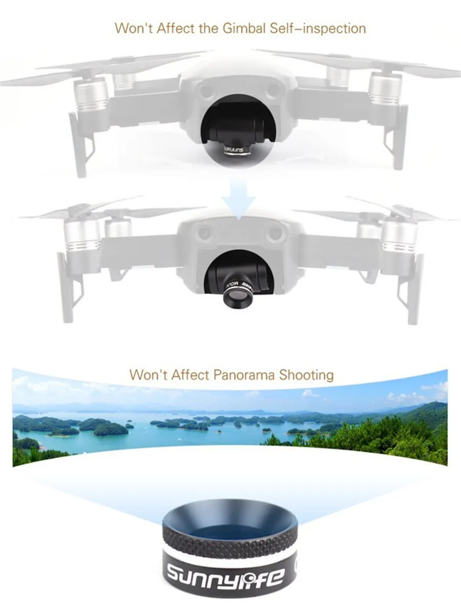 УФ MCUV Фильтры Объективы для фотоаппаратов фильтр Алюминий сплава с зонтиком Функция для dji Мавик Air Drone