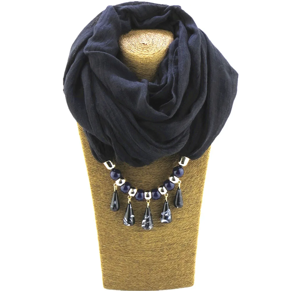 HONGHUACI декоративное ювелирное ожерелье стиль вуаль шарф бисер кулон головной платок шарфы для женщин платок Femme хиджаб - Цвет: 59