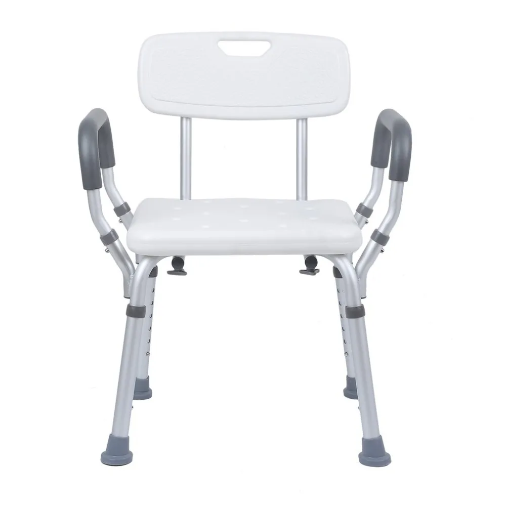 

(Ship From UK)Adjustable Height Medical Medical Aluminum Shower Chair Bathroom Aid Stool Bench Seat Armrest Health Guardian