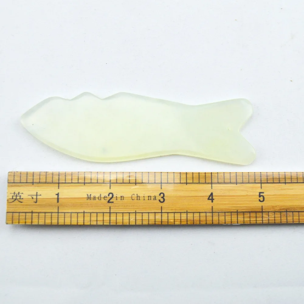 100% Natural light green jade fish shape guasha board massage tool facial treatment scraping tool for body health care 100% Natural light green jade fish shape guasha board massage tool facial treatment scraping tool for body health care