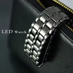 Супер светодиодный уникальные часы Железный Самурай-в японском стиле красный светодиодный часы