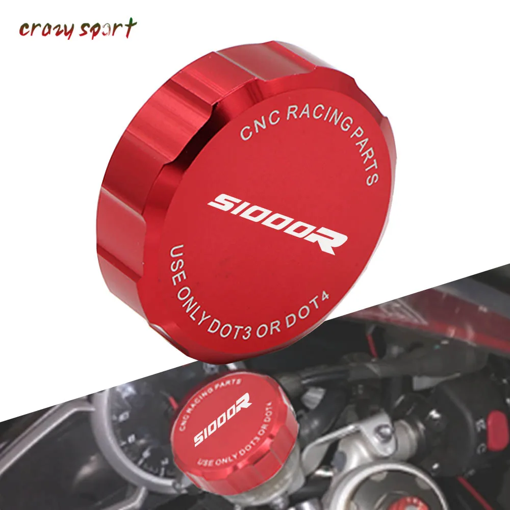 crazy sport Front Brake Master Cylinder Fluid Reservoir Cover Cap For BMW S1000RR S 1000RR 2010-2017 With Logo CNC Aluminum Motorcycle Accessories 2016 2015 2013 2012 black