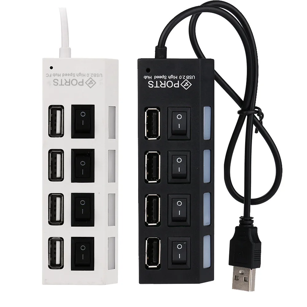 4 порта USB 2 0 концентратор вкл/выкл переключатели + кабель адаптера питания