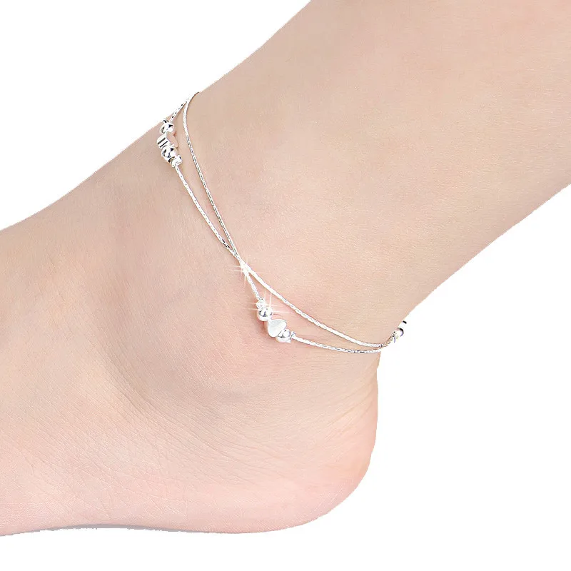 

Women Elegant Double Love Ankle Chain Ankle Bracelet Sexy Barefoot Sandal Beach Foot For Lady Perfect Gift