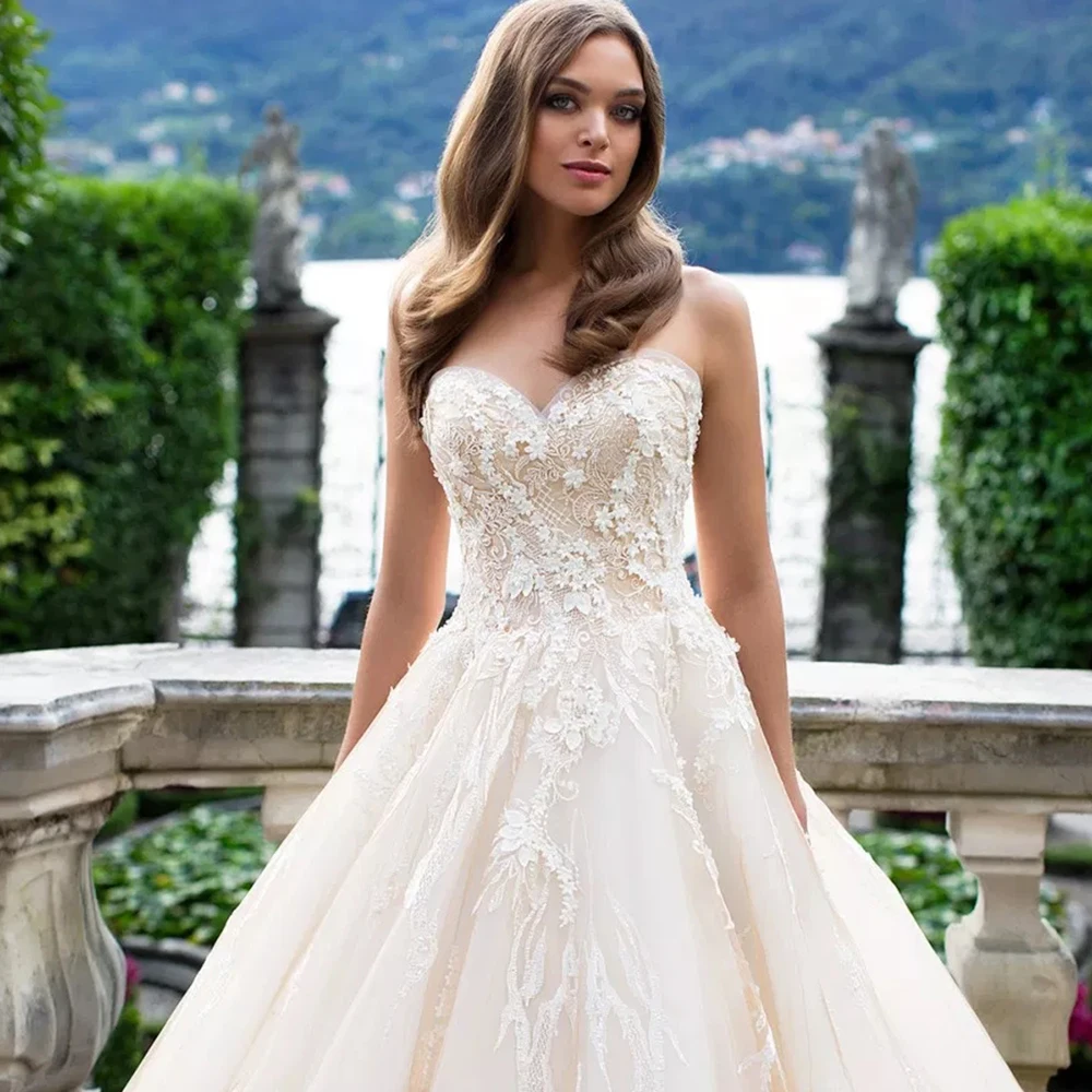 Бальное платье, свадебные платья, милое, с вырезом, Vestido de Casamento, роскошное, Hochzeitskleid, со шнуровкой сзади, свадебное платье Matrimonio