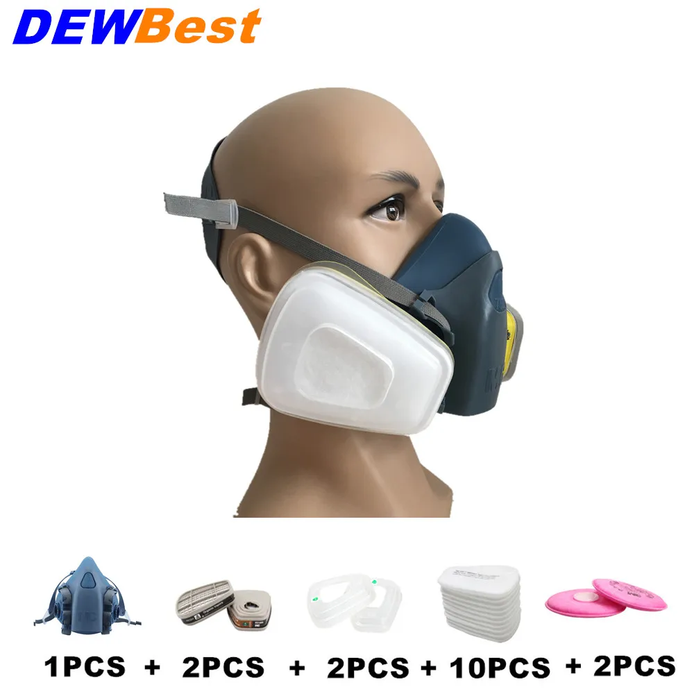 us 7 99 20 off dust mask respirator set half facepiece reusable anti dust mask respiratory protection 99 97 filter efficiency in chemical respritory protection