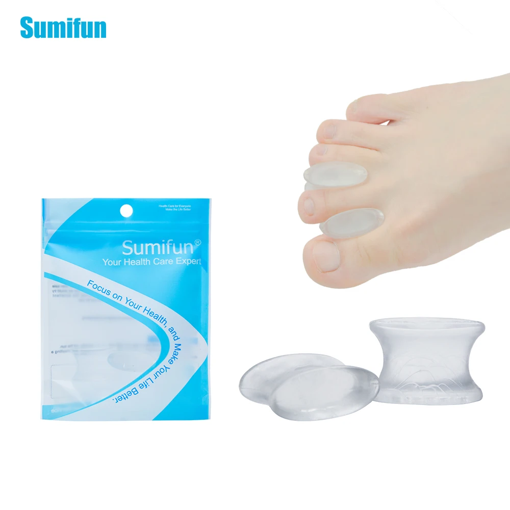 

2 Pieces Silicone Gel Toe Separator Straightener Relief Hallux Valgus Pain Friction Pressure Support Feet Care C137