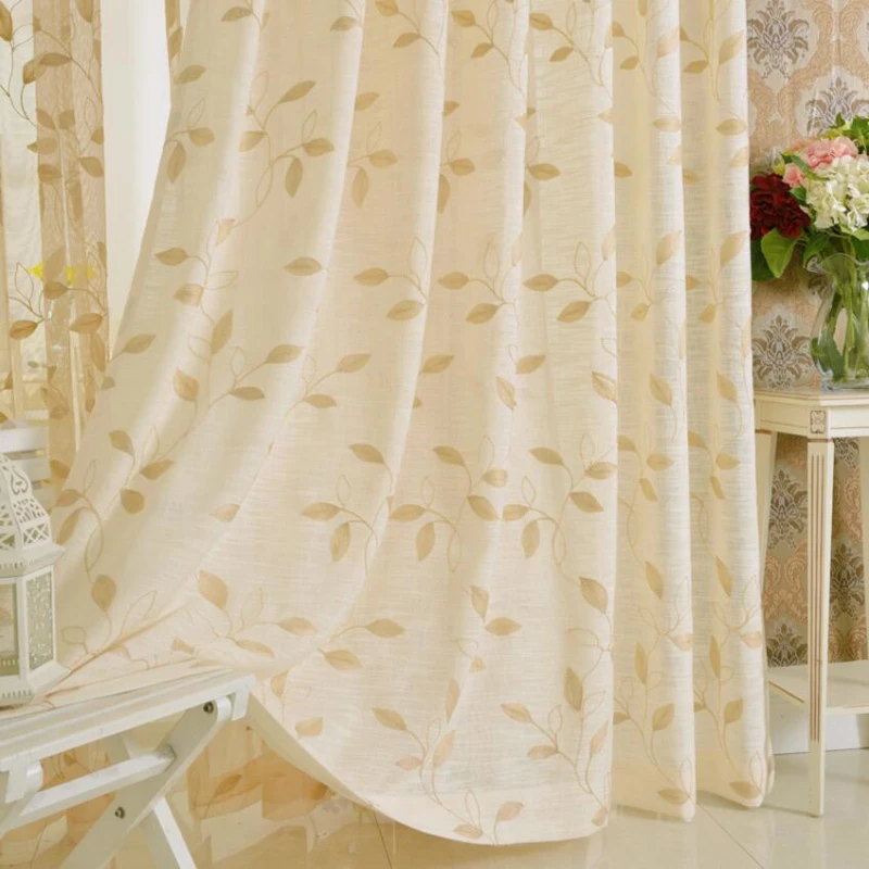 Rural Cortinas deja Curtinas ventana habitación Cortinas de Voile bordadas Cortinas de lino Tejidos Cortinas X203 #30