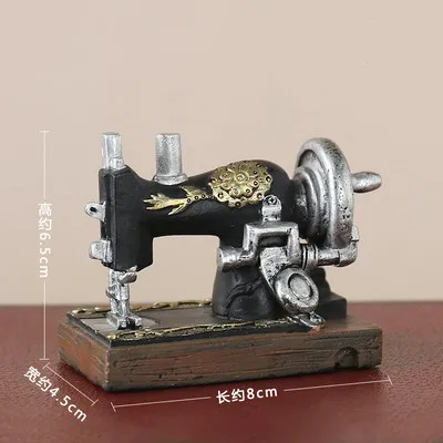 

NEW Creative Europe style Resin Vintage Sewing Machine Nostalgic Model Retro Home Desk Car Decor Antique Crafts Figure