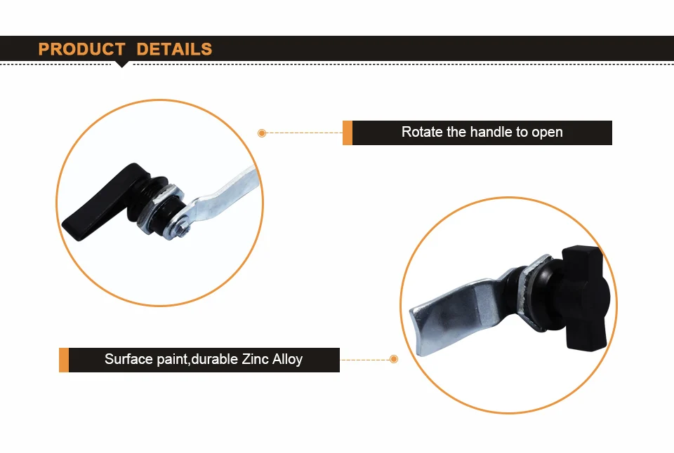 MS714 Cam Lock из цинкового сплава безопасное стальное оборудование замок шкафа с ручкой черная промышленная распределительная коробка почтовый ящик Cam Lock