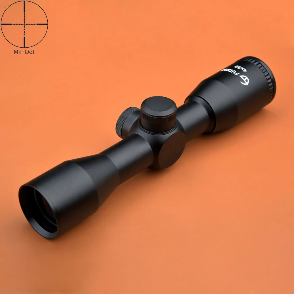 

Fortune 4X32 Compact Hunting 22 Scope Mil Dot Rifle Scope Fully coated optics 4.1 inch eye relief