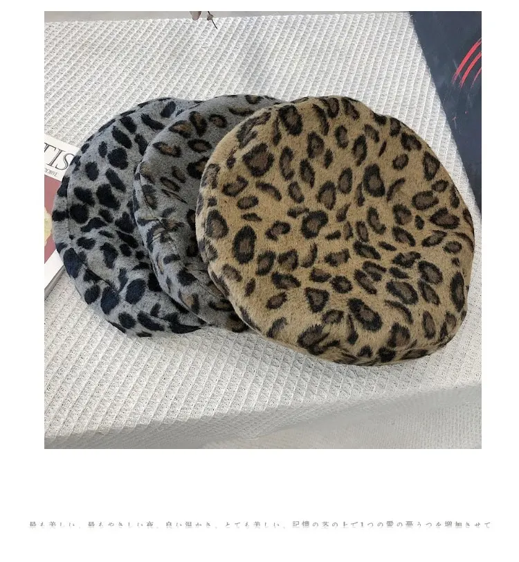 beret hats for women Beret Leopard Autumn Winter beret women        berets caps for women (15)