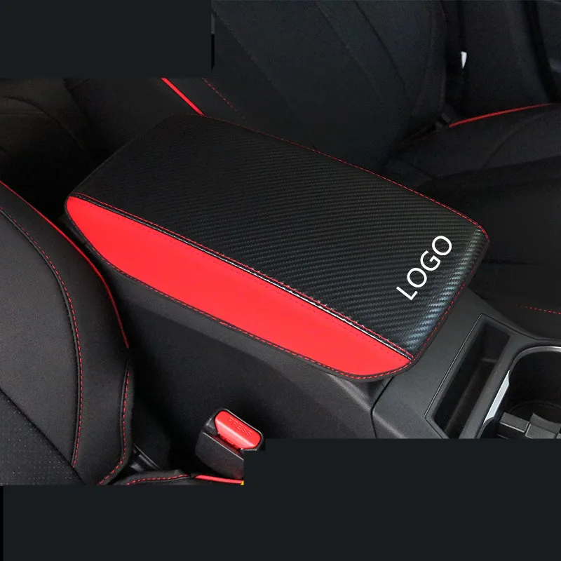 

Carbon Fibre Leather Center Armrest Decorated Cover For Subaru XV 2018 19 AB394